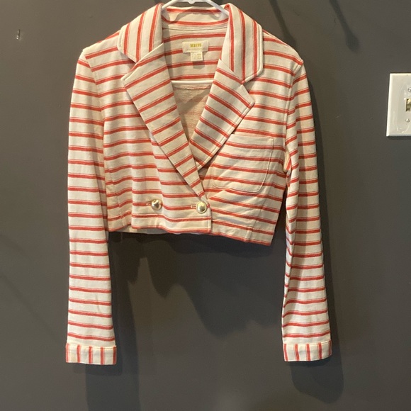 Anthropologie Maeve size 4 cropped striped jacket GUC - Picture 4 of 10